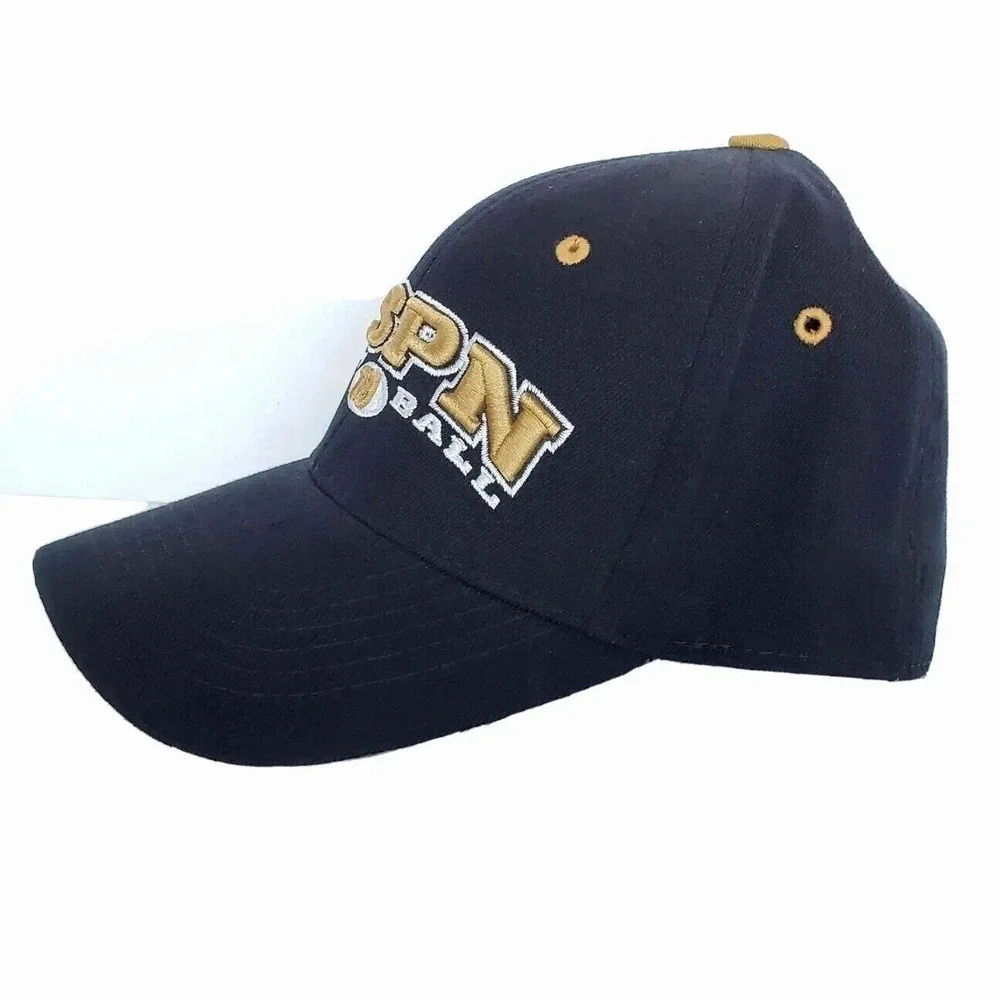 ESPN 79 Sunday Night Football Fitted Hat Black Gold Cap‎ 6 5/8-7 1/8 NFL Adult